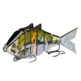 BASSDASH Bone Multi Jointed Swimbait 3-Pack, 3.7in/0.66oz Hard Fishing Lure for Bass, Trout, Bluegill, Pike