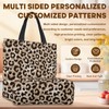Leopard Print Reusable Shopping Bag Women Foldable Grocery Tote Bag