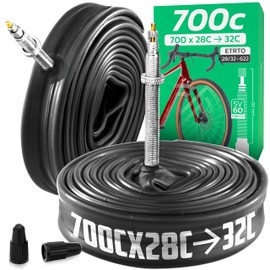 MOOVMOOV Inner Tube 700 (28") - For Tyres 28-622 (700x28C), 30-622 (700x30C) and 32-622 (700x32C) - Presta Valve 60mm - Pack of 2 - Road Bike & Gravel Bike