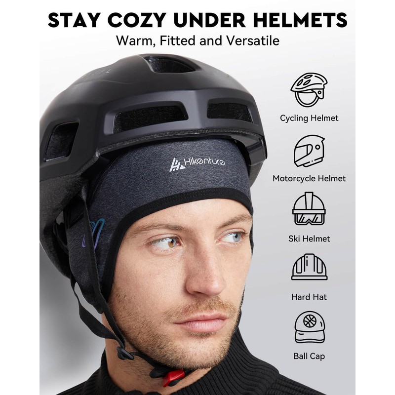 Hikenture Skull Cap Helmet Liner with Glasses Holes, Winter Thermal