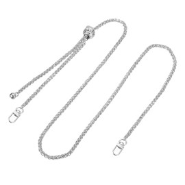 sourcing map Purse Chain Strap, 50 Inch Adjustable Bag Chains Strap Replacement Crossbody Chain Strap Handbag Chains for DIY Wallet Clutch Bags, Silver