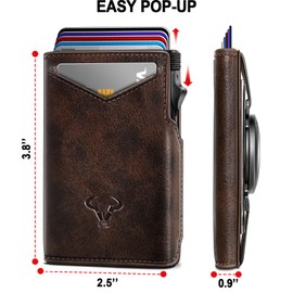 BULLIANT BULLIANT Men Airtag Wallet,Slim Front Pocket Wallet Money Clip for Men Gift 3.8"x2.7",Pop-up Access