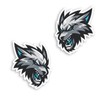 2 x 10cm Angry Wolf Vinyl Stickers - Wolves Wild