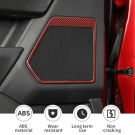 Linskip Audio Door Speaker Rings Compatible with Ford F150 2021 2022 2023, F150 Audio Door Speaker Trim, F150 Interior Accessories(red Carbon Fiber Pattern)