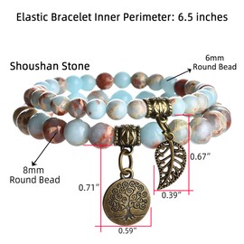 Mehanew Healing Bracelets for Women Chakra Beaded Bracelets Natural Crystals and Healing Stones Jewelry Yoga Calming Stretch Bracelet Stress Relief Gifts for Travelers Women