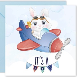 Cult Kitty New Baby Boy Card - It's A Boy - Welcome To the World, Baby Boy Cards Newborn, Baby Shower Card Boy, Congratulations Baby Boy Card, New Baby Card