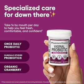 Physician's CHOICE Probióticos vaginales para mujeres: humectación, equilibrio del pH, control de olores, equilibrio de levaduras, flora vaginal, salu