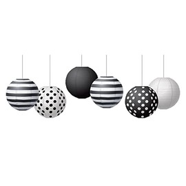 Teacher Created Resources Black & White 8" Hanging Paper Lanterns (TCR77488)