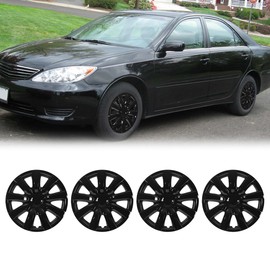 Nixon Offroad 15 Inch Hubcaps for 2002-2006 Toyota Camry, [Only Fit Steel Wheel] Snap-On Wheel Covers Set of 4, OE Style Replacement, PP Material (15", Black Lacquer)
