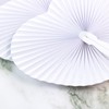 48 x Wedding Fans in Heart Shape, White - Beautiful