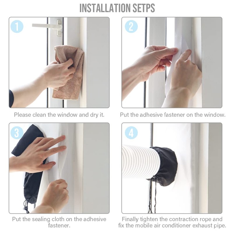 BEWAVE Portable AC Window Seal, Universal Window Seal for Portable