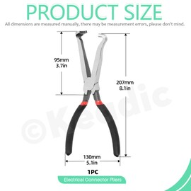 Keadic Electrical Disconnect Pliers 37960, 8in Automotive Tools Electrical Connector Pliers for Push Tab Style Plugs, Automotive Hose Disconnect Tools, Fuel Line Disconnect Tool (Straight)