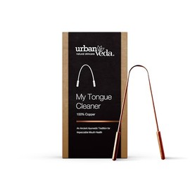 Urban Veda Limpiador lingual de cobre | Mejora la salud digestiva | Raspador lingual de cobre para el tratamiento del mal aliento | Productos de higie