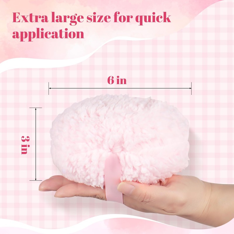 Extra Soft Powder Puff, 6" x 3" Large Body Powder