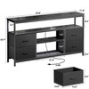 Huuger TV Stand Dresser with Power Outlets and LED Lights,