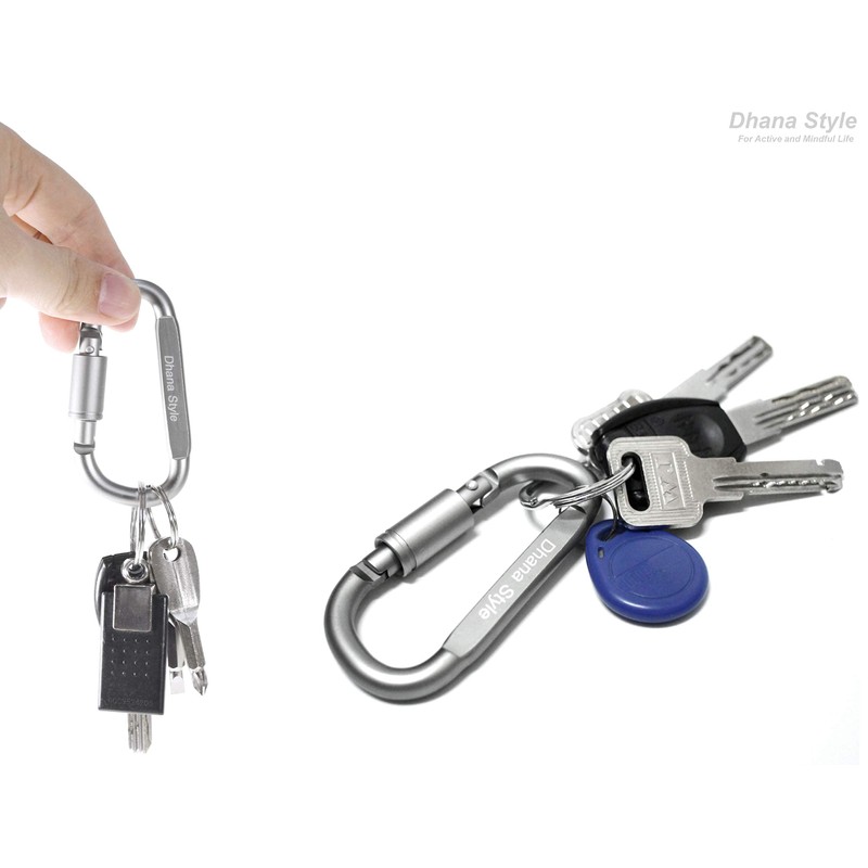 Screw Lock, Shedding Prevention, Carabiner Clip, Nascan, Set of 4,