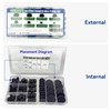 135Pcs Black Silicone Rubber Plugs for Round Holes Grommet Kit,