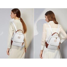 MKP Small Backpack Purse for Ladies Women Fashion Multi Pockets Daypacks with Front Zip Pocket