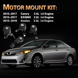 Engine Mount and Trans Mount kit Compatible with 2012-2017 Camry & 2013-2017 ES300H & 2013-2018 Avalon 2.5L L4 Electric/Gas Engine, Replace # A42051 123610V070 A62081 123620V060 A72005 A4207 4PCS