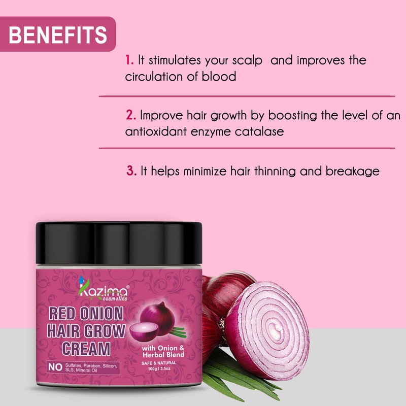 KAZIMA Red Onion Hair Growth Cream with Onion Oil &