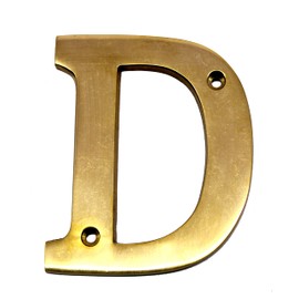 eSplanade Brass House Hotel Door Name Alphabets - Wall Door Plaque Alphabet Letter - Golden - 4" Inches ("D" Alphabet - 4")