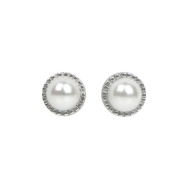 Nagel Jewellery Pendant, bracelet and stud earrings, rotating pearl, pearl rotates freely in silver ring, chains made of 925 sterling silver, Sterling Silver, Pearl