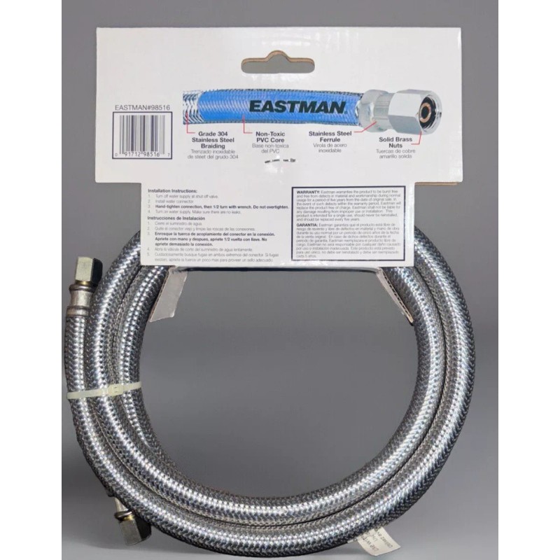 Eastman NEW - EASTMAN Ice Maker Connector [0247027] Stainless Steel