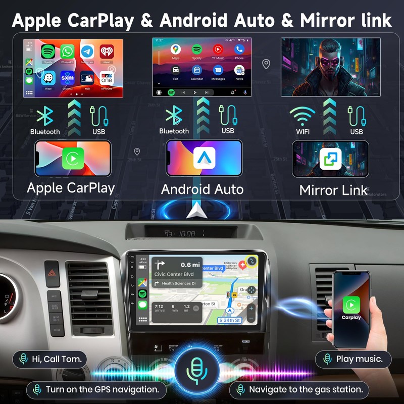 [6G+128G] 8-Core Car Radio for Toyota Tundra 2007-2013/Toyota Sequoia 2008-2019