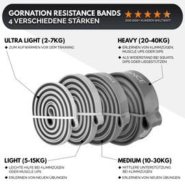 GORNATION Fitness Bands, Resistance Bands for Fitness, Calisthenics, Strength Training & Home Gym, Resistance Bands, Pull-Up Aid, Pull Up Bands, Pull-Up Band Single/Sets (Includes Door Anchor)