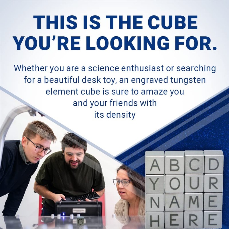 Tungsten Engraved Cube - 0.5" (G)