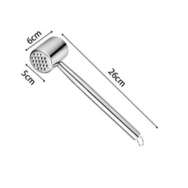 Kewmayer Double-sided meat tenderiser made of 304 stainless steel, stainless steel meat hammer with two working surfaces, for schnitzel, fish, pork, dishwasher safe