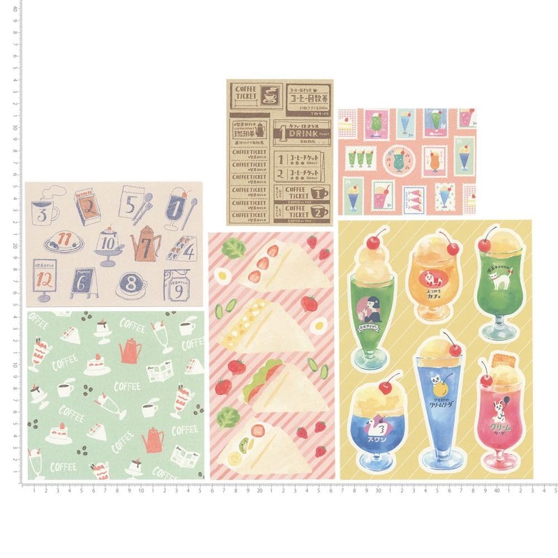 Watashiyori Chokichoki Paper [Cafe] Notebook Deco Memo Letter Cute QD02