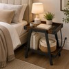 Farmhouse Side Table with Charging Station