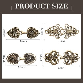 FR 4Pcs Dress Clip Cloak Clasp Shawl Clip for Women, Vintage Cardigan Clip, Girls Brooch Clips, Rose Gold