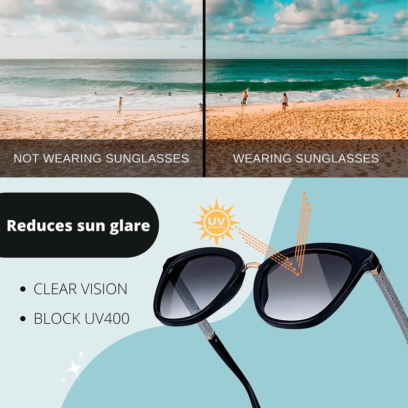 SQUAD Sunglasses for Women Adults Square Fashion with Glasses Case,
