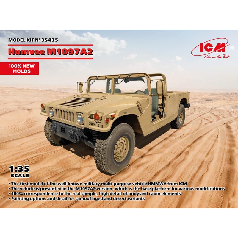 ICM 1/35 AMERICAN M1097A2 HANVEE Plastic Model 35435 (Military Vehicle)