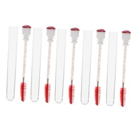 FRCOLOR 10pcs Eyelash Brush with Glitter Tube Ergonomic Eyelash Comb and Eyebrow Wands for Easy Separation and Styling for Makeup Application and Precision Grooming