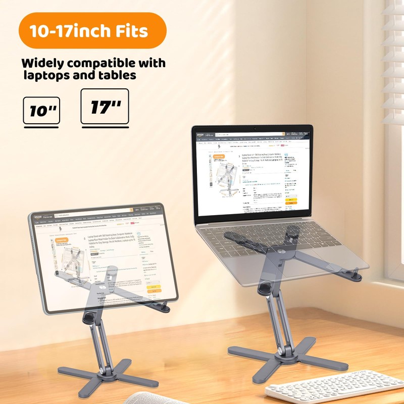 Moallia Laptop Stand with 360 Rotating Base, Computer Notebook Laptop