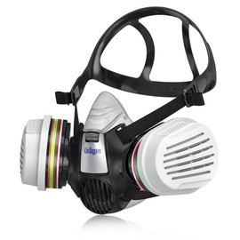 Dräger X-plore 3300 Chemie Work Half Mask Set Including ABEK1 Hg P3 Combination Filter Sizes S/M/L Against Gases, Vapours, Fine Dust/Particles Size L 3708072