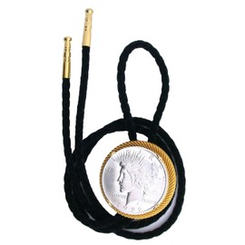 1922 PEACE SILVER DOLLAR GOLD MESH BOLO TIE CORD AND TIPS EPBT343/111024