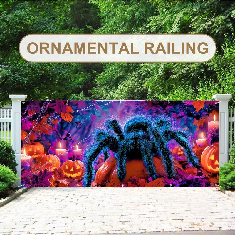 7 x 16 ft Giant Spider Halloween Garage Door Decorations