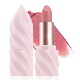 Bluemega Labial Mate Impermeable, Textura Cremosa Tipo Ice Cream, 02 | Fácil De Aplicar, Color Intenso, Impermeable y No Transfiere, Versátil Para Tod