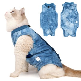 Lianzimau Cat Surgery Recovery Suit Kitten Onesie After Surgery Spay Recovery Suit for Female Surgical Abdominal Wound E-Collar Alternative Wear Pet Anxiety Vest Anti Licking Bodysuit for Cats