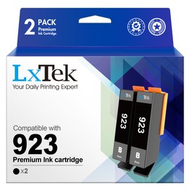 LxTek 923 Black Ink Cartridges Without Chip Replacement for HP Ink 923 923XL 923e for OfficeJet 8120 8120e 8122e 8124e Pro 8135e 8138e 8139e 8130e 8132e Printer (2 Pack Black)