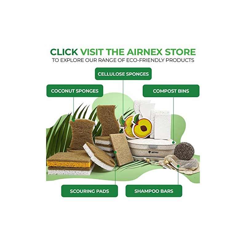AIRNEX Paquete de 10 esponjas de Cocina Naturales biodegradables –