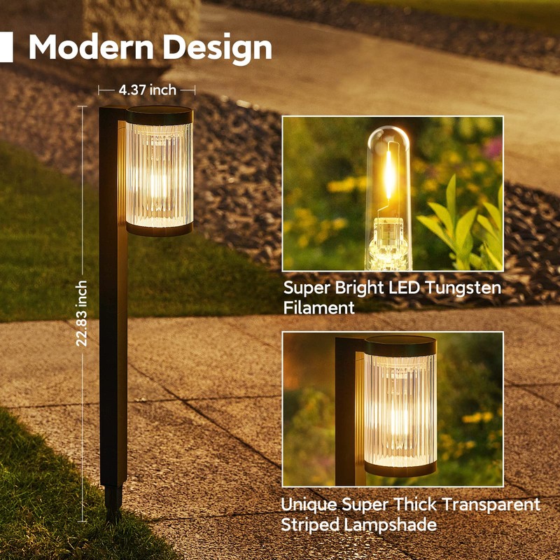 ELECLINK Solar Pathway Lights Outdoor, 2 Pack Upgraded Outdoor Solar