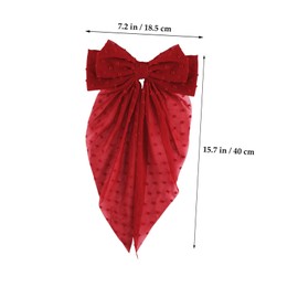 WOONEKY 8 Pcs Oversized Chiffon Hair Bow Clips for Women and Teens Lightweight Hair Accessories in Multiple Colors Non Deformable Stylish Bows