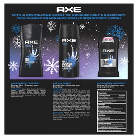 AXE Gift Set for Men, Phoenix Fresh Body Care Set – AXE Body Wash, AXE Body Spray + AXE Antiperspirant, 48H Odor & Sweat Protection, Crushed Mint & Rosemary Scent (3 Piece Set)