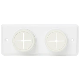 Merriway BH02004 Soft Rubber Push in Double Towel Cloth Holder Screw Fix - White