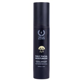 ZEUS ZEUS Men's Daily Defense SPF50 Face Moisturizer for Men, Natural & Organic, Zinc Oxide Face Moisturizing Mineral Sunscreen, Hydrates & Protects Skin Against Harmful UV Rays (Made in USA)